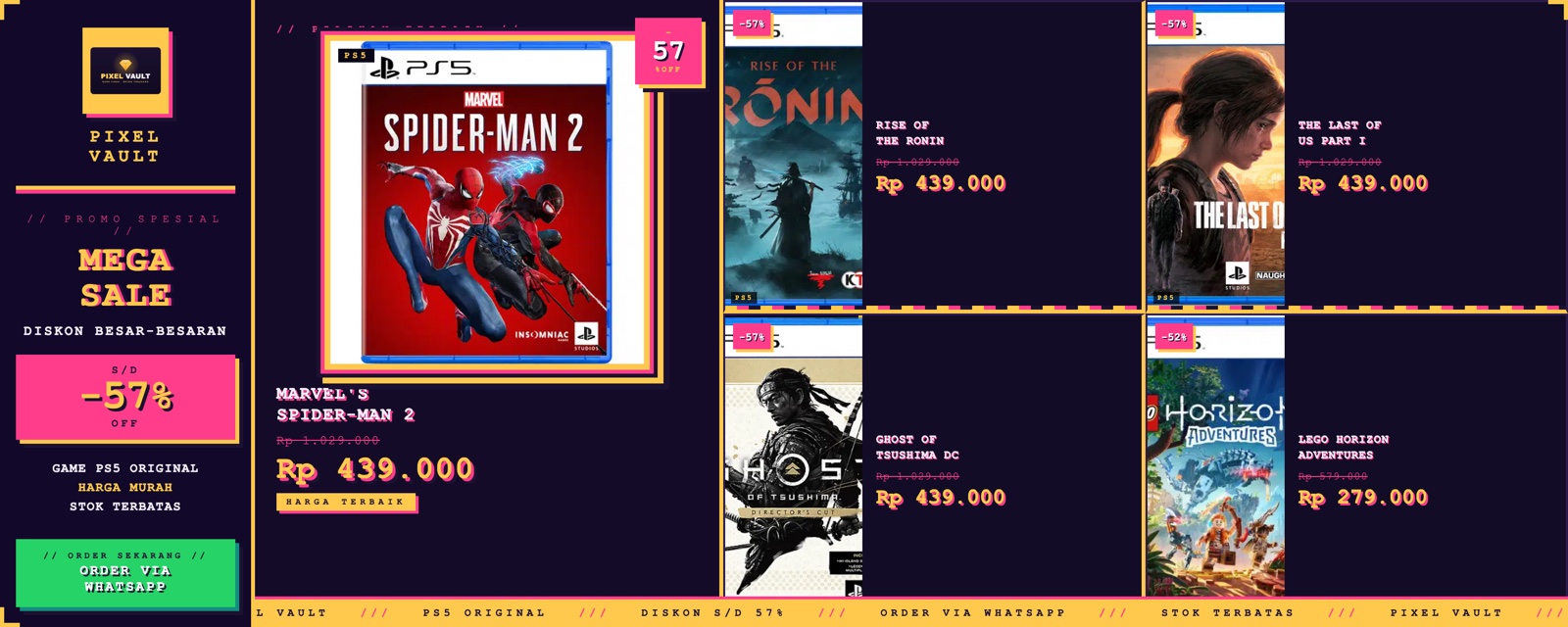 Promo PlayStation 5 - PIXEL VAULT (diskon s/d -57%)